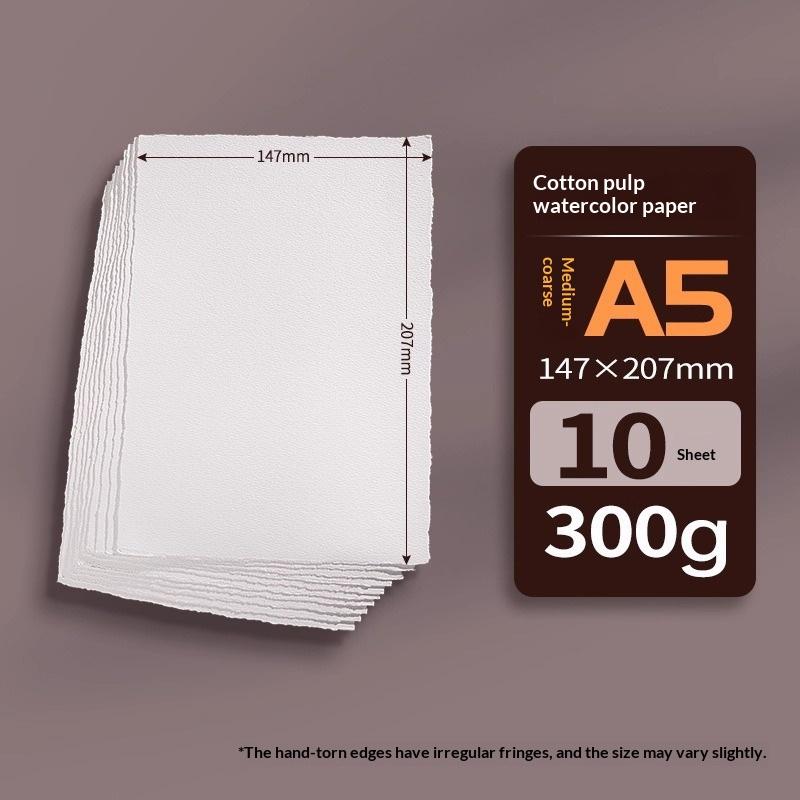 10 Sheets Watercolor Painting Paper A4/A5/A6 Watercolor Paper Sketchbook Rough Edge Water Color Paper Postcard
