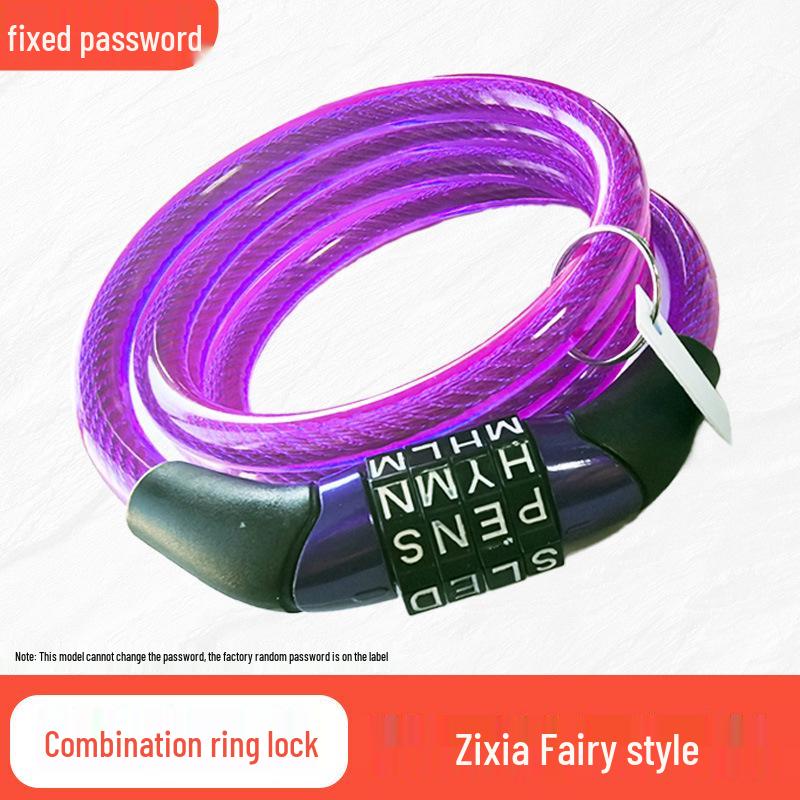 Bicycle & Motorcycle Waterproof 4-Digit Combo Lock Anti-Theft Chain Steel Cable