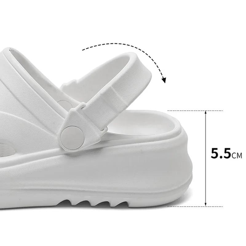 Fashion Fashion Hollow Out Platform Sandals Women 2025 Summer Non Slip Beach Clogs Eva Sandals Woman Thick Soft Sole Garden Shoes Slides