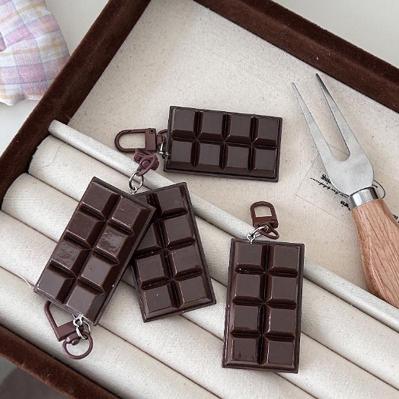 1 Piece Bag Phone Pendant  Modern Simplicity Simulated Cute Food Chocolate Keychain Decorative Business Gift Key Chain