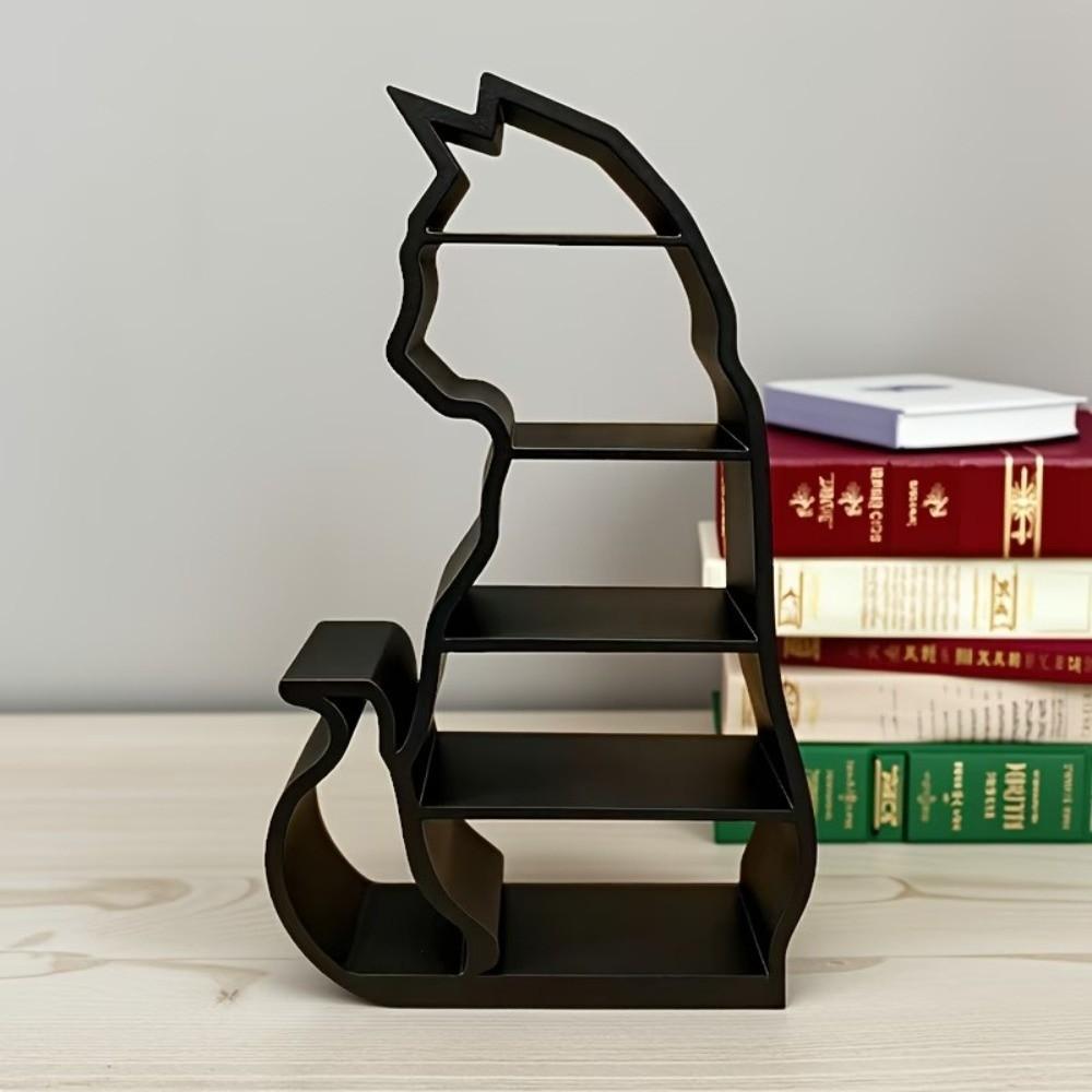 Scene Decoration Cat Mini Display Shelf Cat Shaped Dollhouses Layered Figurine Dollhouses