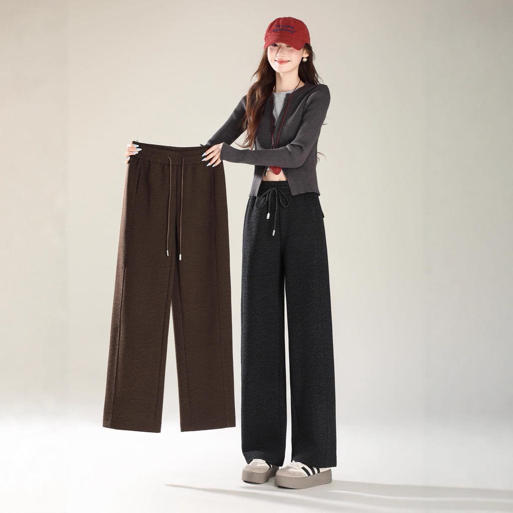 Women's Urban Wool Blend Fleece-Lined Wide-Leg Trousers: Autumn 2025 Bestseller for Comfortable Casual Commutes