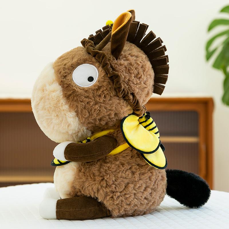 Creative Bee Donkey Plush Toy - Children's Companion Pillow