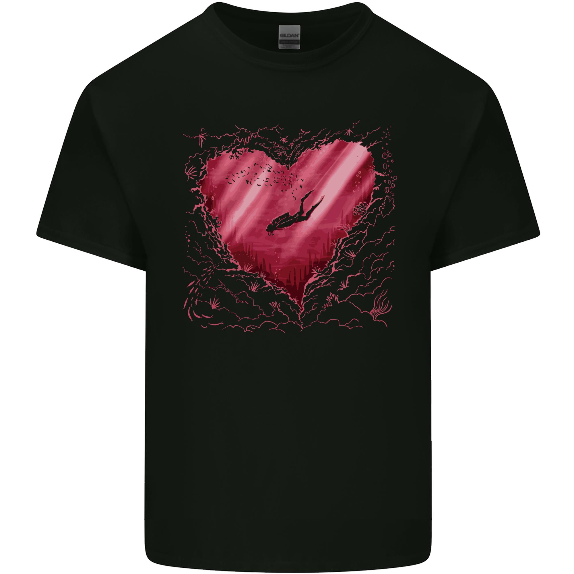 Scuba Diving Heart Ocean Diver Unisexs Light Cotton TShirt S