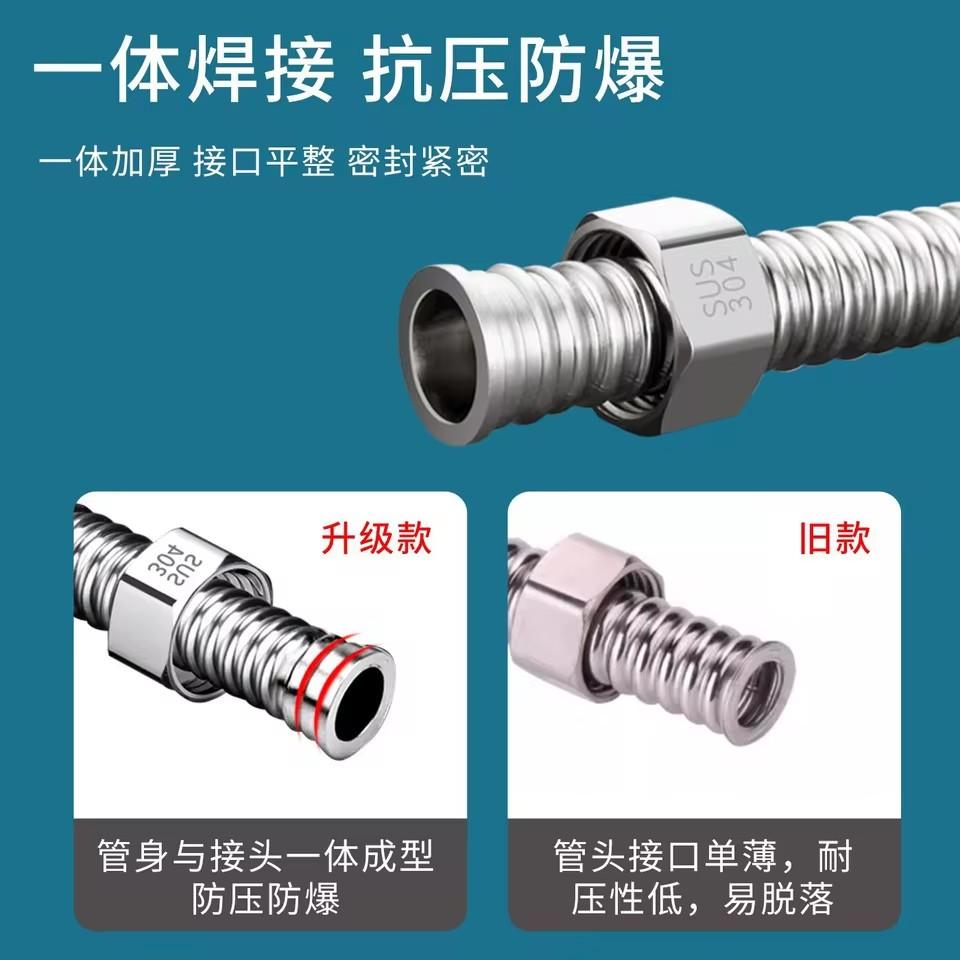 20 To 200CM 304 Stainless Steel Basin&Toilet G1/2 Inch Plumbing Hose,Bathroom Heater Connect High Pressure Explosion-proof Pipes