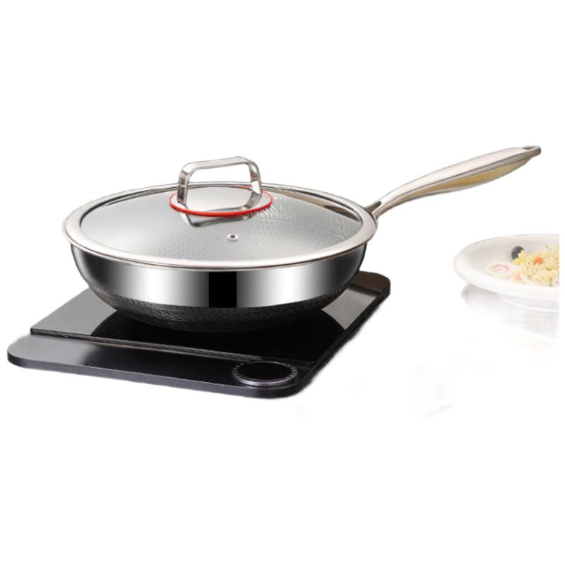 SPSR 30cm 316L Stainless Steel Non-stick Wok