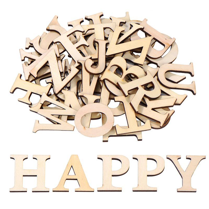 Wooden English Alphabet Letters for Kids  Educational & Wedding Decorations - 52 Pieces Uppercase Letters