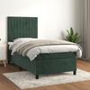 3143112 vidaXL Lit à sommier tapissier et matelas Vert foncé 80x200 cm Velours