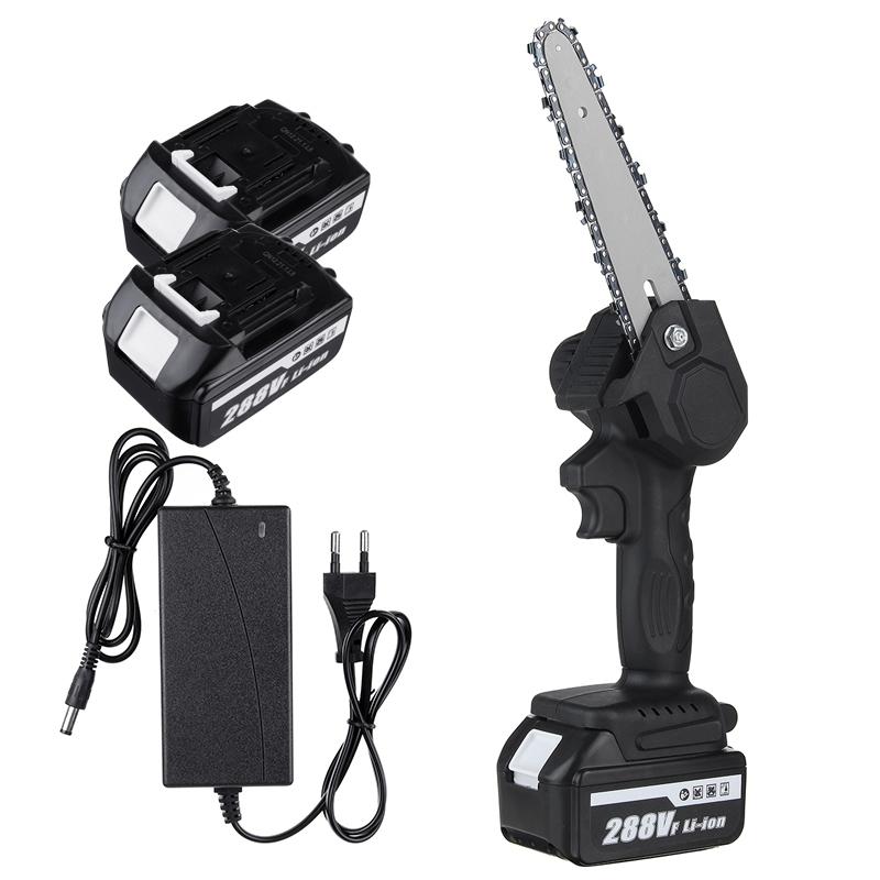 6" Electric Pruning Saw Electric Saw Woodworking Garden Logging 288V 1200W Mini Electric Chain Saw With 2Pcs Lithium Battery