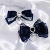 2/1pcs Y2k Gothic Harajuku Lace Bow Hair Clips Lolita Girls Sweet Cool Hairpins Double Ponytail Hair Accessories DIY Bag Decor