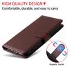 RFID Blocking Wallet Case for iPhone/Samsung 3 Card Slots + Cash Pocket Adjustable Kickstand | Textured Vegan Leather Phone Cover
