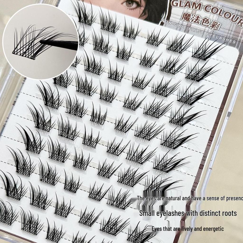 Magic Color Self-Adhesive Eyelashes: 10 Rows, No Glue, Easy for Beginners, On-Camera Ready.