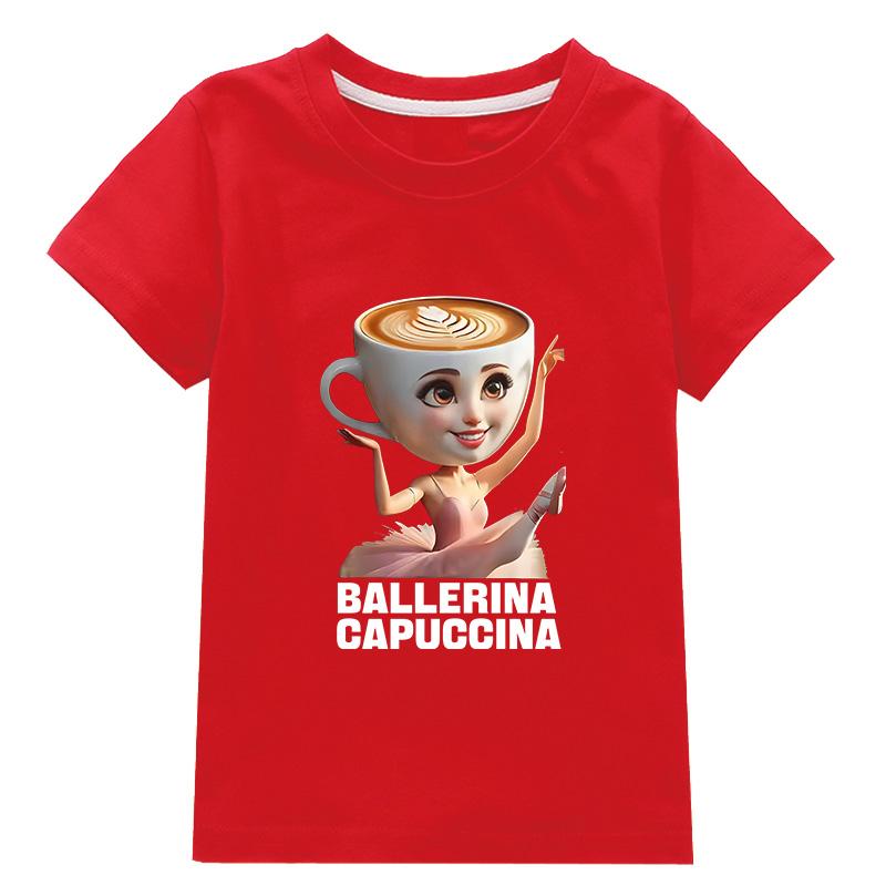 

Шапочка Балерина Капуччино Итальянский Маразм Смешной Мем Летний Хлопок Малышки Девочки Короткий Рукав Верхняя Одежда Мальчики Футболка Детская Одежда 140
