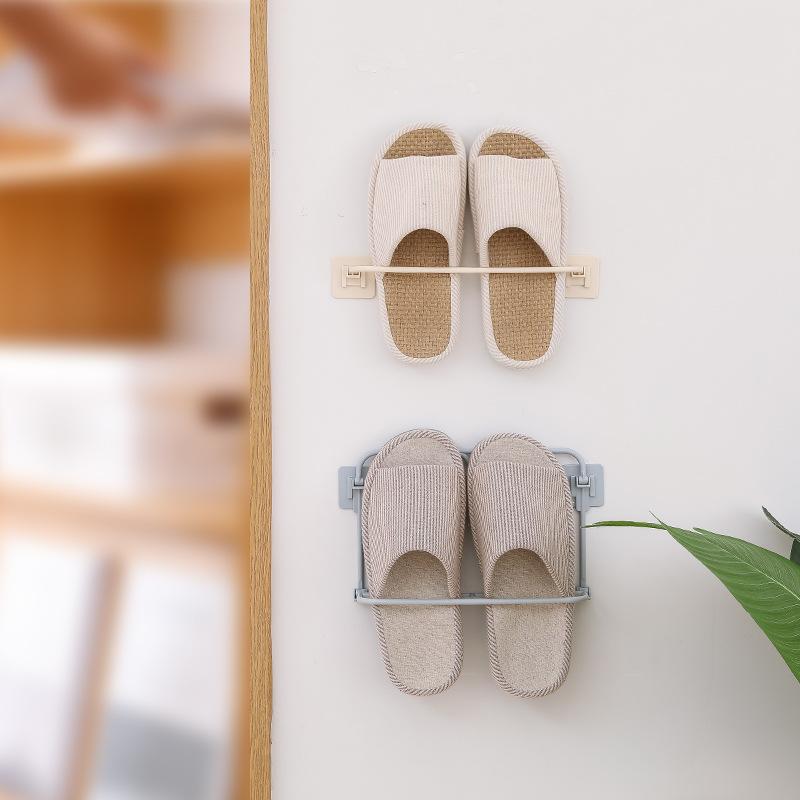 Foldable Bathroom Slipper Rack, Wall-mounted Without Drilling, Bathroom Slipper Rack, Wall-mounted Dormitory Storage Wonder