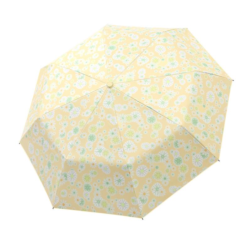 Trifold Automatic Umbrella Color Glue Fabric Digital Brush Color Scheme Handle Parasol Weather and Rain