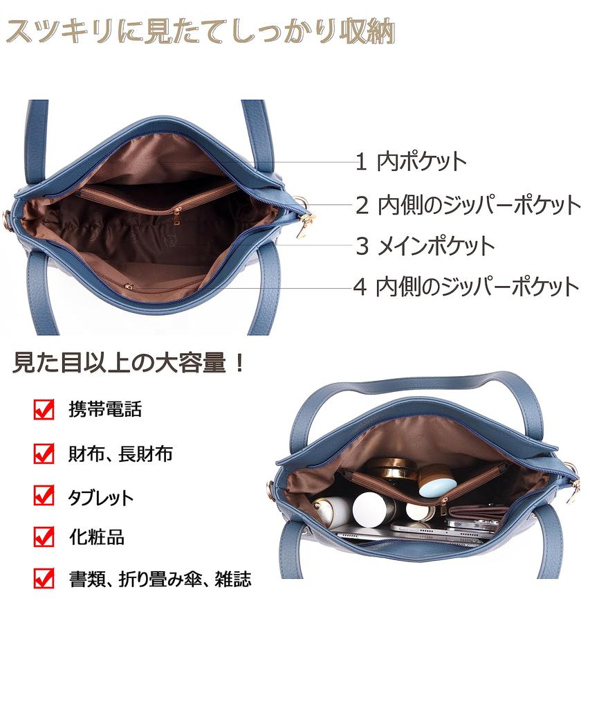 FSD.WG Women's Shoulder Bag, Crossbody Bag, Large Capacity, PU Leather, Lightweight, Korean Design, Popular for Spring, Summer, Fall, and Winter, 3