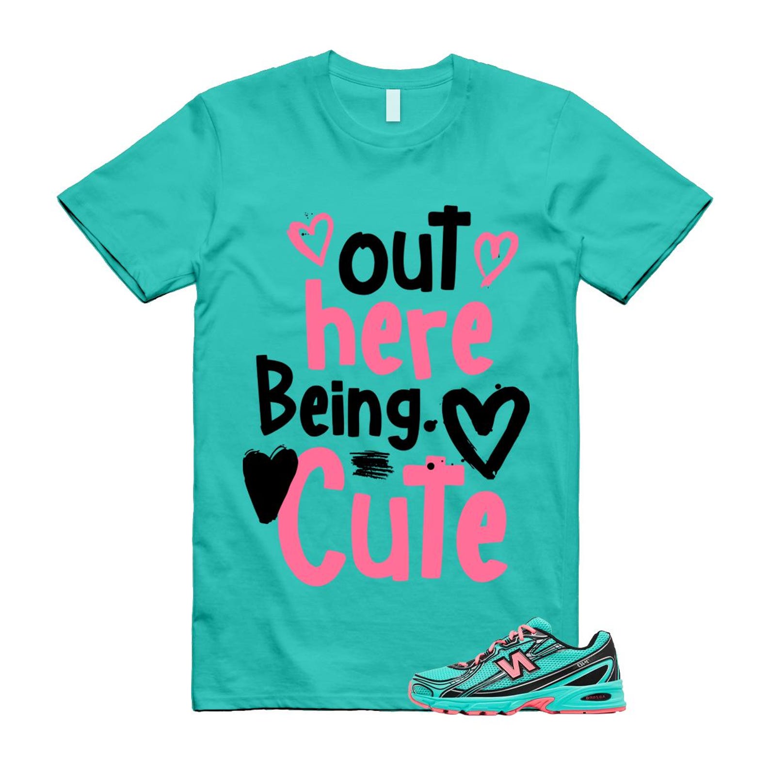 740 Cyber Jade Ultra Pink Black Teal Aqua T Shirt Match C2 3XL