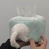 Playful Kitten Tissue Box Creative Plush Toy Storage Box Modern Minimalist Living Room, Bedroom and Car Decor Pull-Out Tissue Box