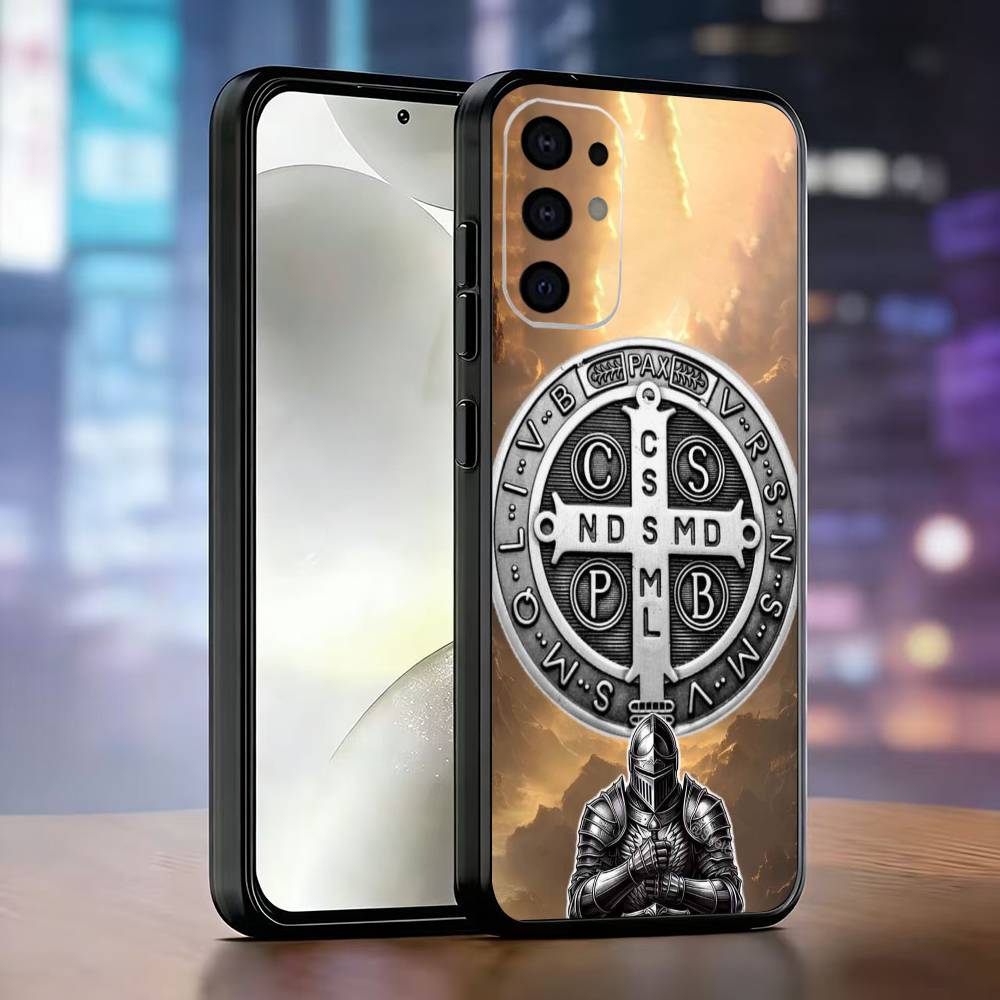 

Sao Bento Benedict of Nursia Phone Case Black Silicone Soft For Samsung S25,S24,S21,S22,S23,S30,Ultra,S20,Plus,Fe,Lite Samsung S105G