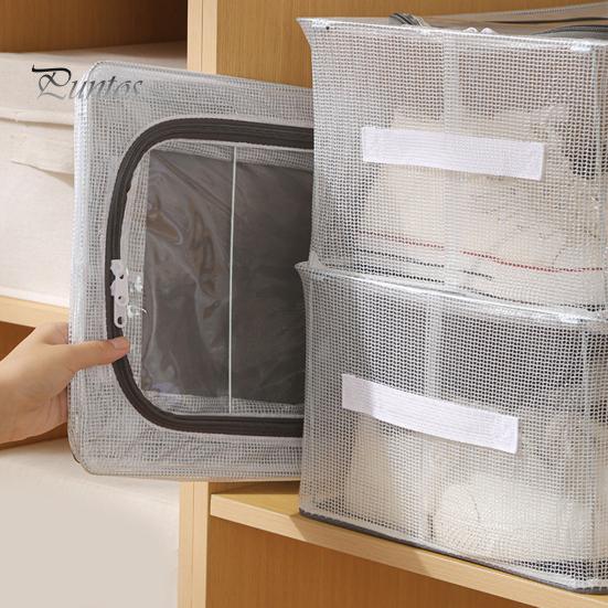 Transparente Aufbewahrungsbox mit doppelseitigen Öffnungen Reißverschluss Wasserdichte PVC-Schale Staubdichte Unterbett-Schuhaufbewahrungsbox