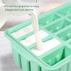 12 Consecutive Ice Cream Molds Silicone Popsicle Tray For Freezer Homemade Ice Cube Tray With Lid Easy To Demold Kitchen Dessert