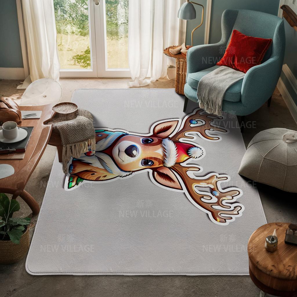 House Entrance Carpet Home Door Mat Living Room Bath Foot Bathroom Non-slip Water Absorption Rugs Bath Merry Christmas Winter