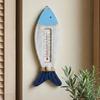 Vintage Holz-Küsten-Wandthermometer Nautische Fisch-/Leuchtturm-/Segelboot-/Hüttenform-Temperaturanzeige für Wohnzimmer, Schlafzimmer, Hotel, Flur, Wand