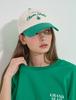 CLEVER FIELD Color Block Embroidered Ball Cap [Beige]