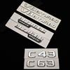3D ABS Chrome Car Trunk C43 C63 Emblem Sticker V8 BITURBO 4MATIC Badge Decals Accessories For Mercedes Benz AMG W205 W206 C205
