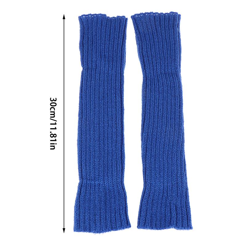 Women Knitted Arm Warmer Long Fingerless Gloves Mitten Winter Solid Arm Sleeve Casual Soft Girls Clothes Punk Gloves