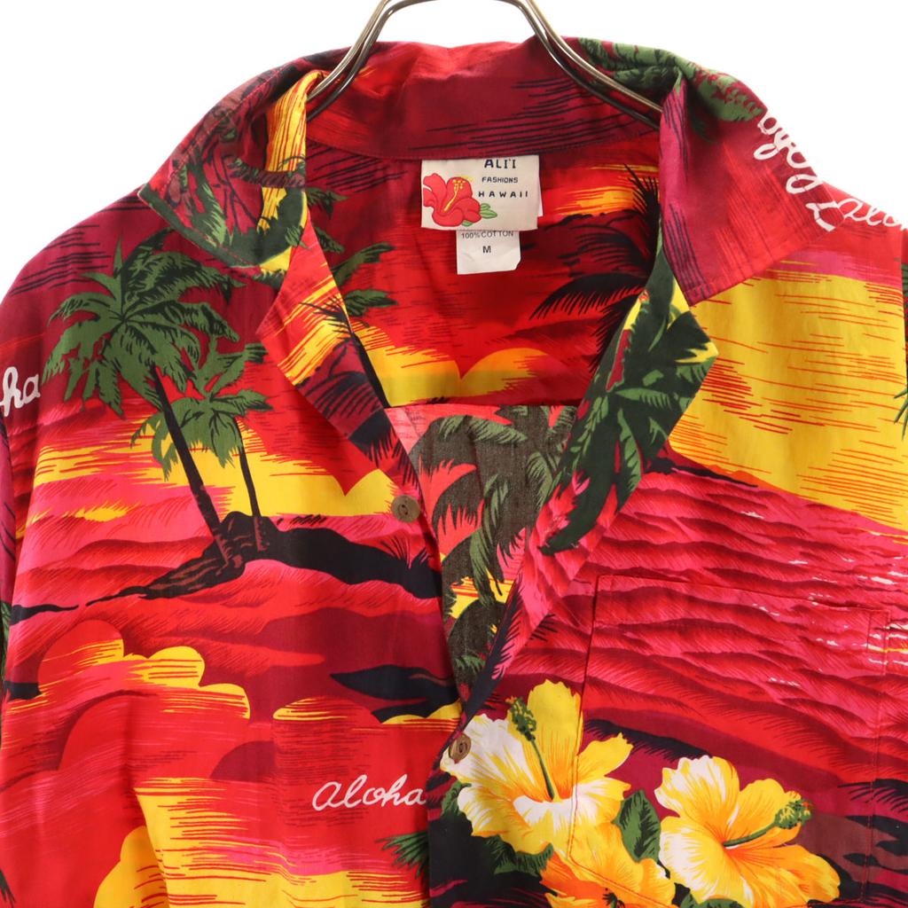 ALI`I HAWAII Overall Handle Short Sleeve Open Color Aloha Shirt M Men's Used