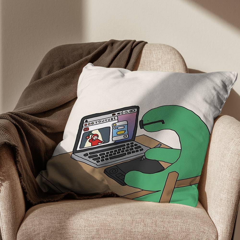 Green dinosaur Brachio Cushion Cover Suitable For Sofa Car Bedroom Office Cushions Decorative Pillow Case
