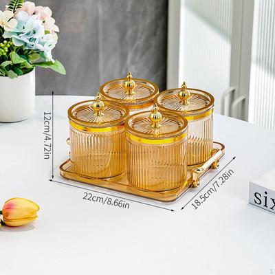 Dried Fruit Plate Airtight Tank Luxury Multifunctional Candy Nut Dish with Lid Appetizer Serving