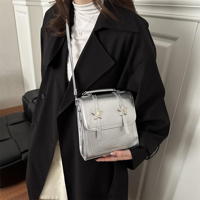 Schoolbag fashion trend texture casual backpack autumn and winter new bag 1011 niche design women's simple backpack