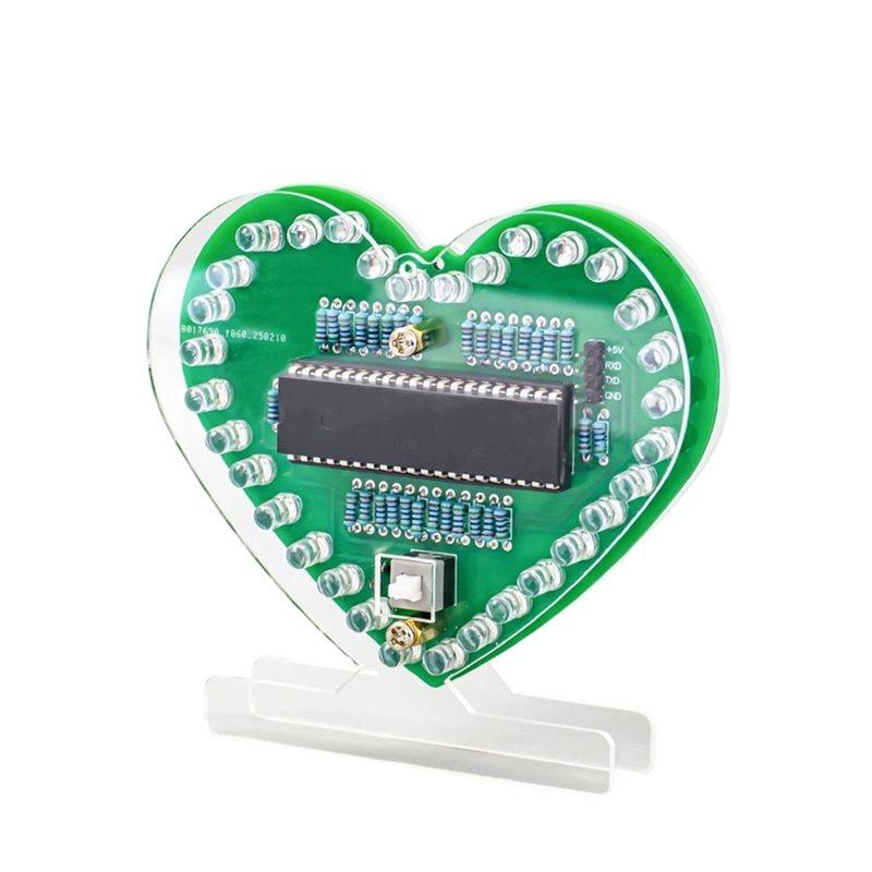 A34R PCB Soldering Practice Kit DIY Kit Electronic Multi-Function Heart-Shaped LED Digital Tube Display Clock