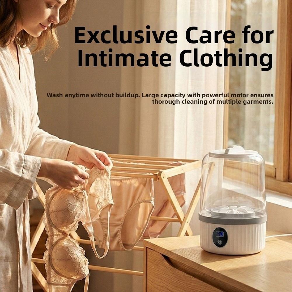 2 Modes Double Cup Washing Machine Transparent Tank Portable Sock Washer Dormitory Use