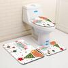 Christmas Bathroom Floor Mat Toilet Three-Piece Set
