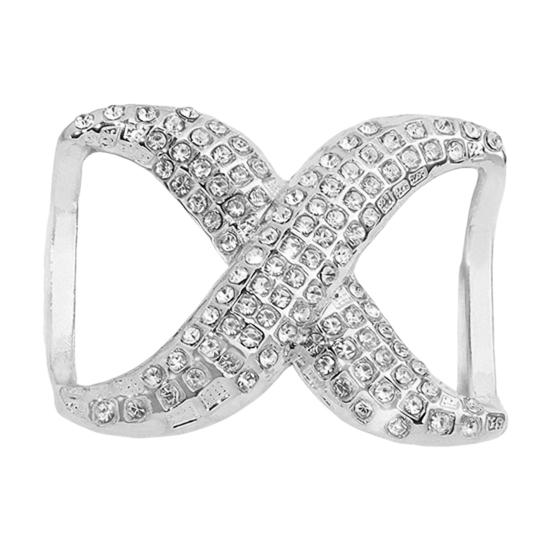 Scarf Rings for Women X Shaped Scarf Buckle Rhinestone Shawl Slide Pin Clip