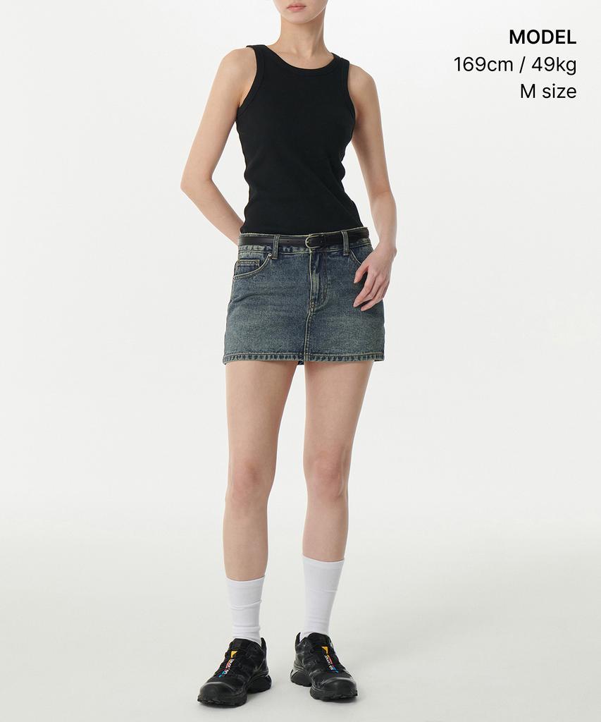 Musinsa Standard Woman Women'S Low-Rise Denim Mini Scotts [Rusty Blue]