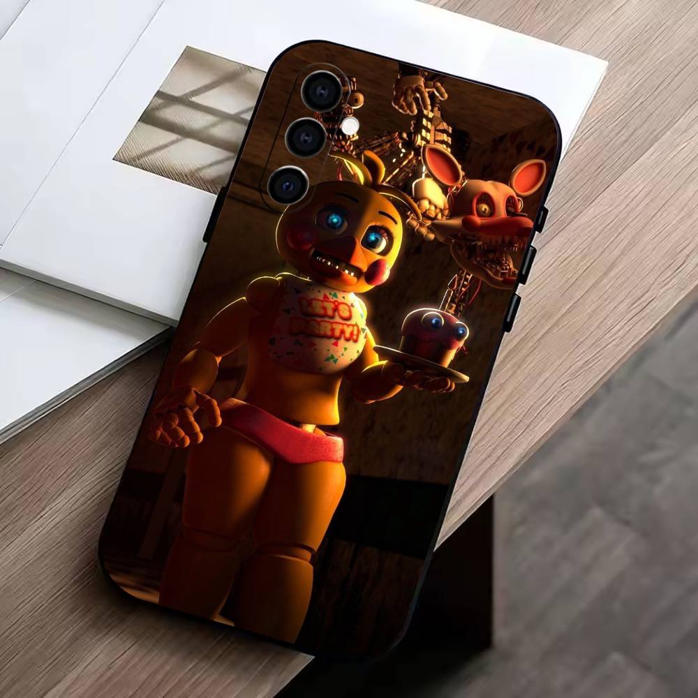 D-FNAF-T-Five-Nights-at-Freddy's Phone Case For Samsung Galaxy A73,A72,A71,A70,A53,A52,A51,Soft Silicone Black Cover