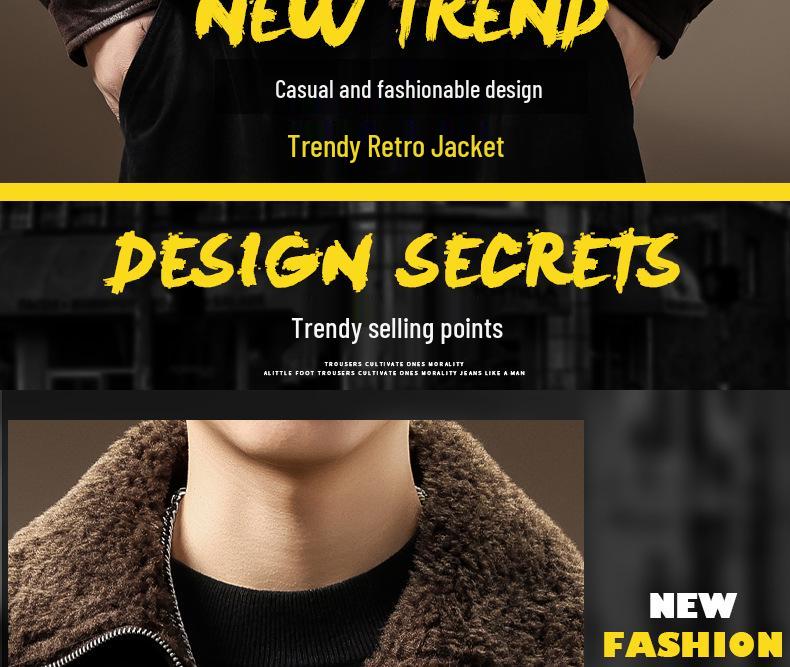 Men's Luxurious Retro German Fur-Lined Cotton Parka – Autumn/Winter Fleece Leather Jacket