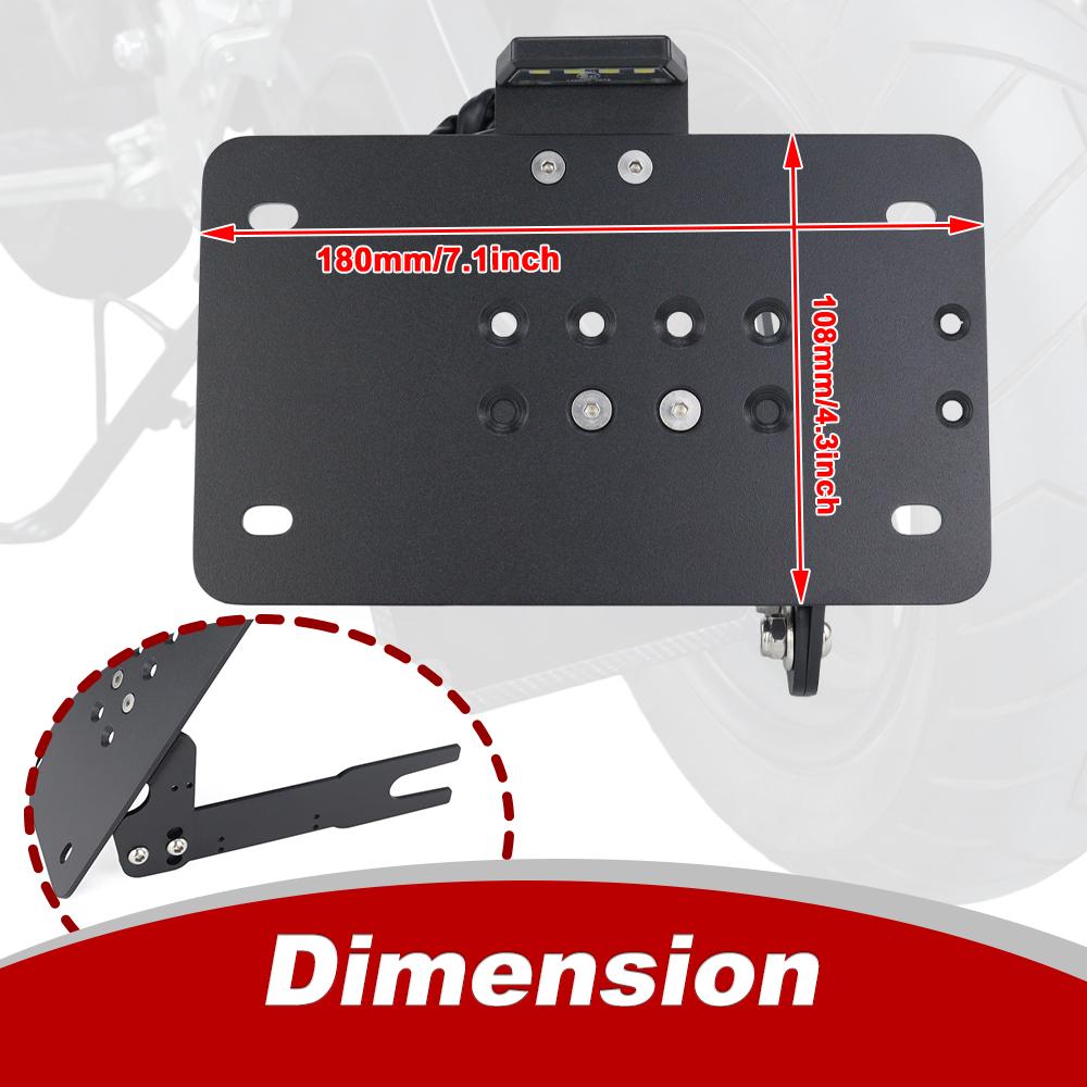 1 Set Universal Side Mount Motorcycle Registration Number License Plate Holder Bracket With LED Light Fender Eliminator