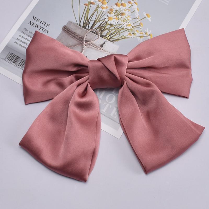 Red Bow Hair Clip Ribbon – European & American JK Style Duckbill & Spring Back Clip