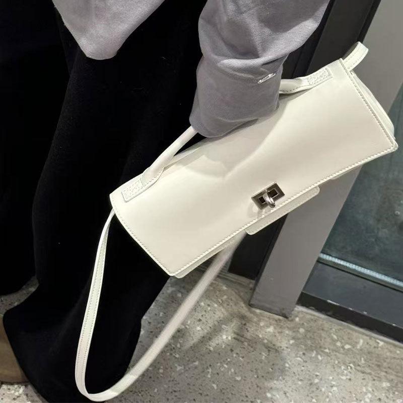Leather High-end Series Buckle Bag For Women Large Capacity 2025 New Fashionable Commuting Single Shoulder Hand-held Diagonal Cross Bag