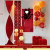 Wedding Room Decoration Set: Bride & Groom's Background Wall Decor with Double Happiness Pull Flower for Living Room & Bedroom