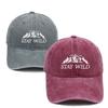 Stay Wild Mountain Embroidered Baseball Cap With Soft Top For Outdoor Sunshade