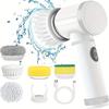 5-in-1 Electric Power Spin Scrubber for Bathroom Cleaning with 5 Replaceable Brush Heads for Tiles Bathtubs Sinks