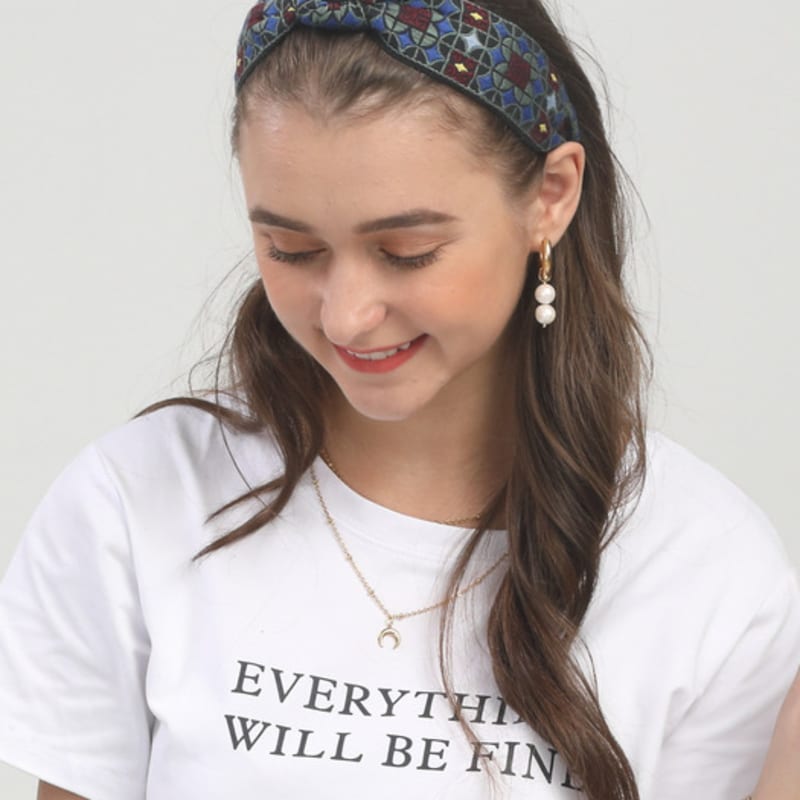 LALA Ethnic Lattice Hairband - DGRAY