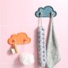 Creative Cloud Shape Double Hooks Wall Mounted Plastic Key Holder Self Adhesive Stickey Coat Towel Hanger Organizer for Bathroom