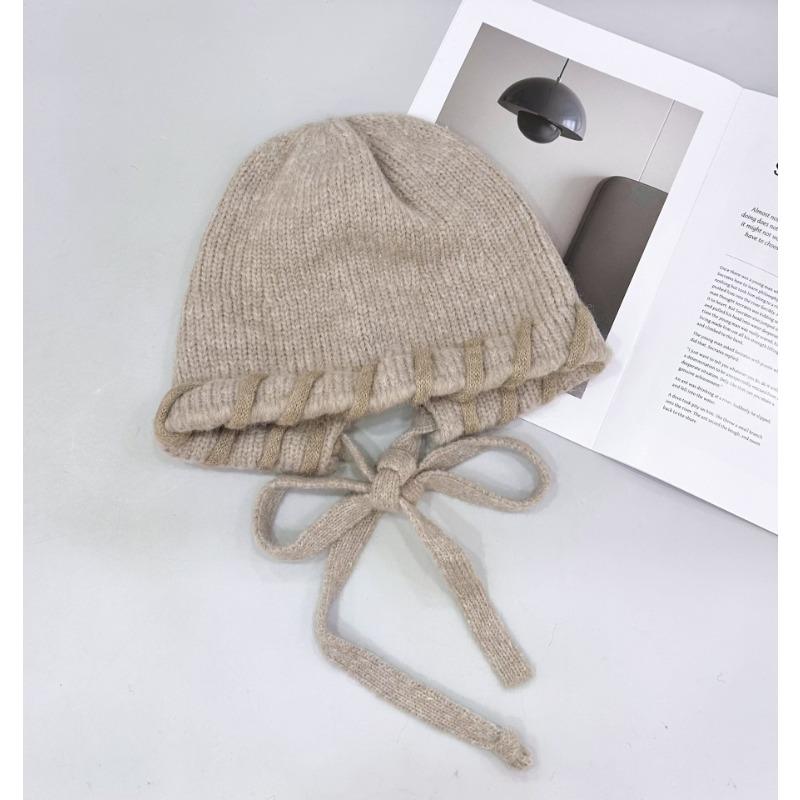 

25 early autumn new cute color matching fringed knitted hat children cold warm wool hat tide бежевый